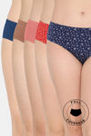 Rosaline Medium Rise Full Coverage Hipster Panty (Pack of 5) - Multicolor — thumbnail 1